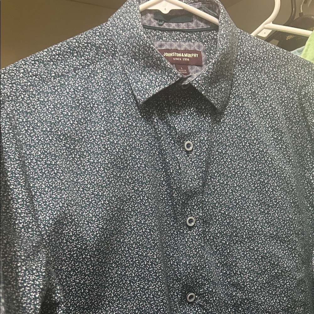 Johnston & Murphy Navy Speckled Men's Shirt